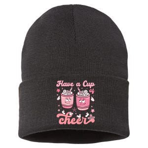 Have A Cup Of Cheer Holiday Graphic Sustainable Knit Beanie