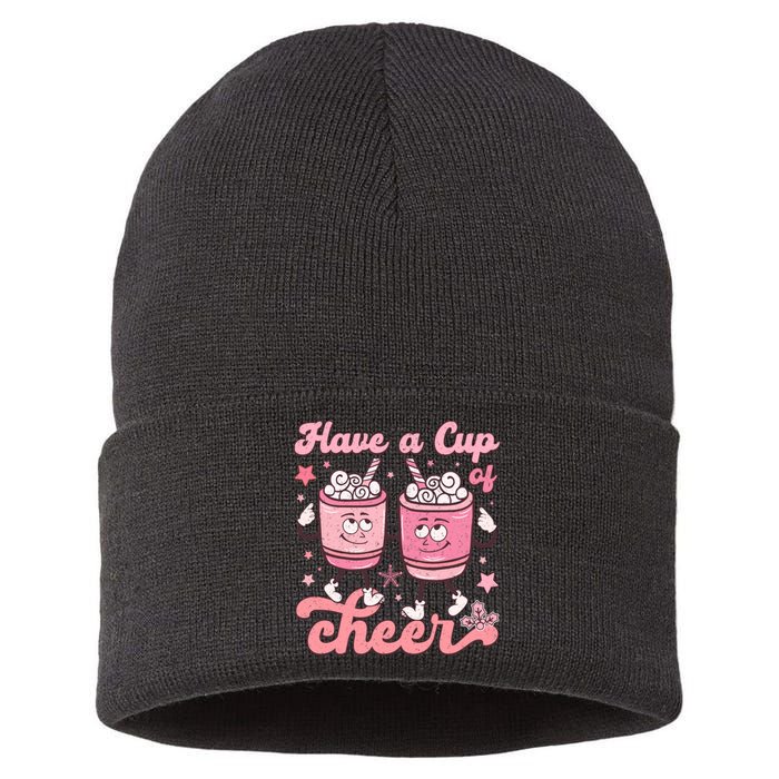 Have A Cup Of Cheer Holiday Graphic Sustainable Knit Beanie