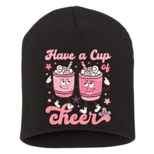 Have A Cup Of Cheer Holiday Graphic Short Acrylic Beanie