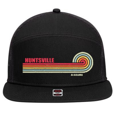 Huntsville Alabama City State Hometown Vintage 7 Panel Mesh Trucker Snapback Hat