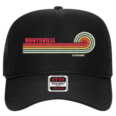 Huntsville Alabama City State Hometown Vintage High Crown Mesh Back Trucker Hat