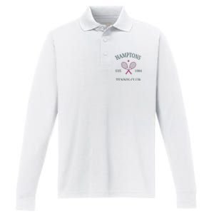 Hamptons Athletics California Tennis Club Racquet Prep Performance Long Sleeve Polo