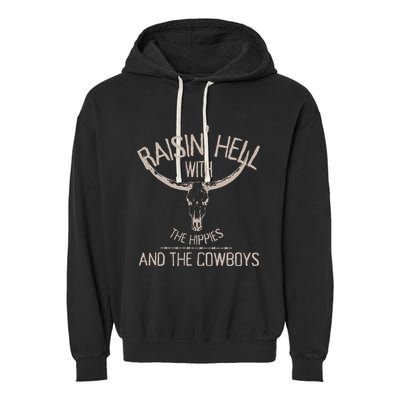 Hippies And Cowboys Western Cowhide Cowgirls Garment-Dyed Fleece Hoodie