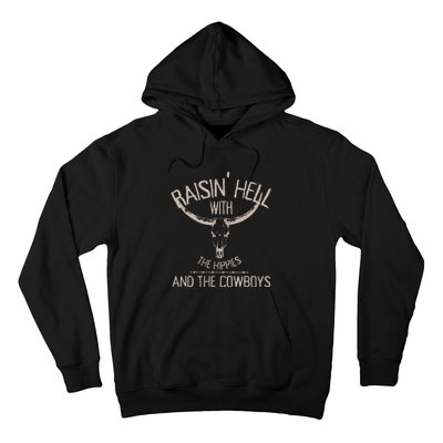 Hippies And Cowboys Western Cowhide Cowgirls Hoodie