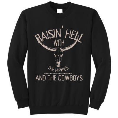 Hippies And Cowboys Western Cowhide Cowgirls Sweatshirt