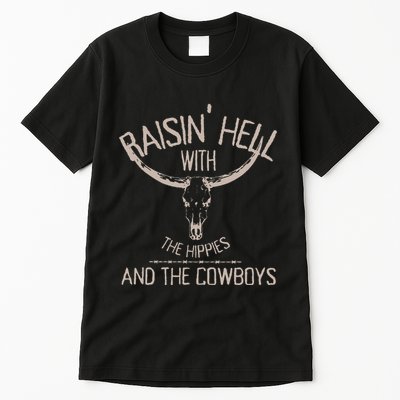 Hippies And Cowboys Western Cowhide Cowgirls Tall T-Shirt