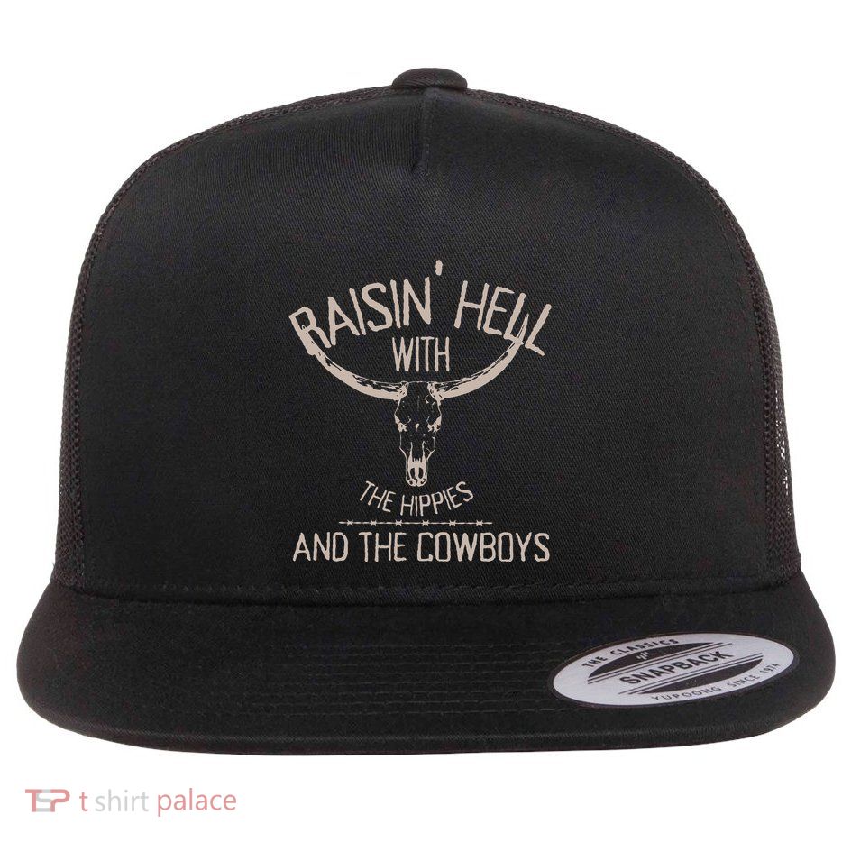 Hippies And Cowboys Western Cowhide Cowgirls Flatbill Hat