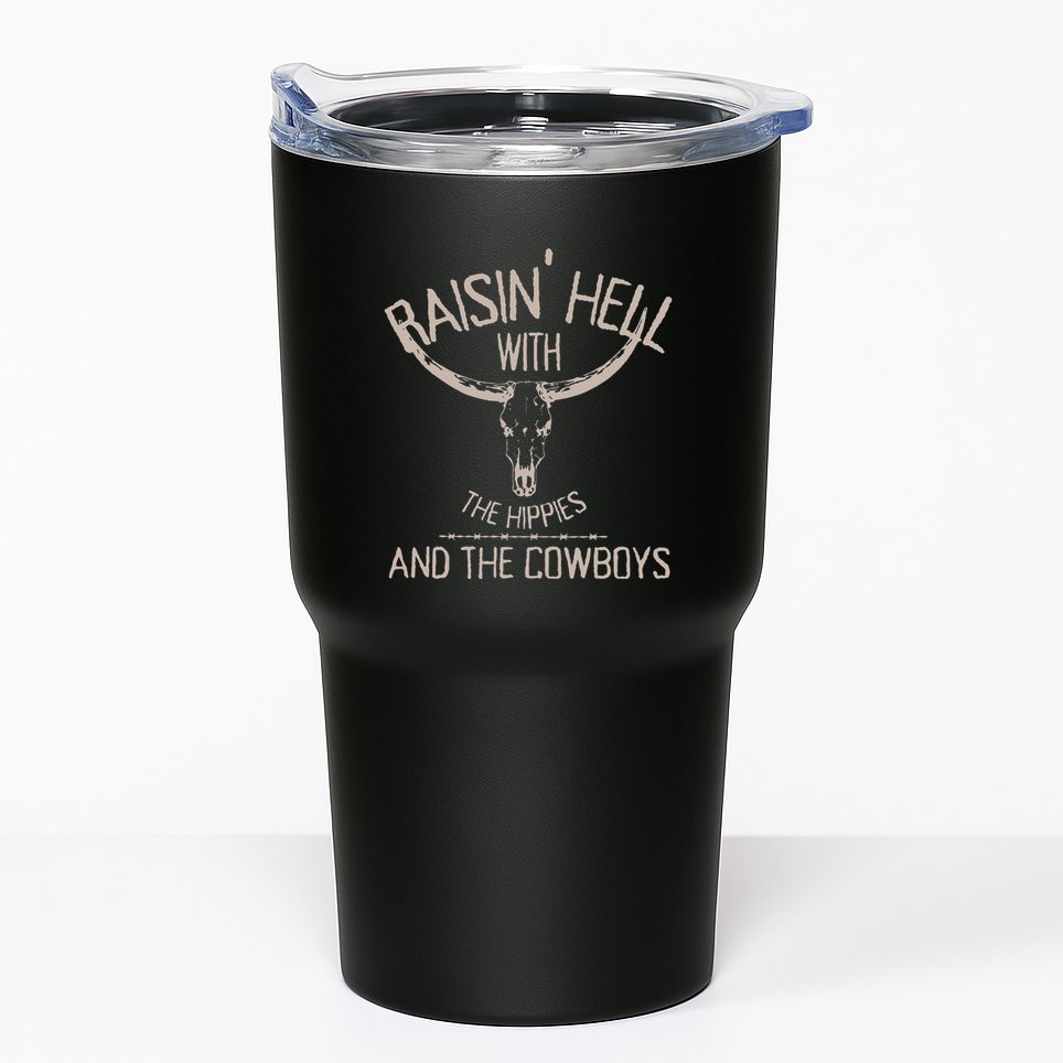 Hippies And Cowboys Western Cowhide Cowgirls Tumbler