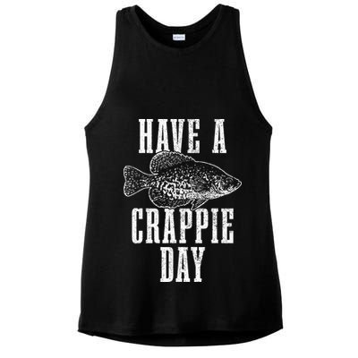 Have A Crappie Day Funny Crappie Fishing Fisherman Ladies PosiCharge Tri-Blend Wicking Tank