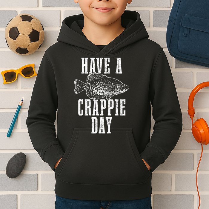 Have A Crappie Day Funny Crappie Fishing Fisherman Kids Hoodie