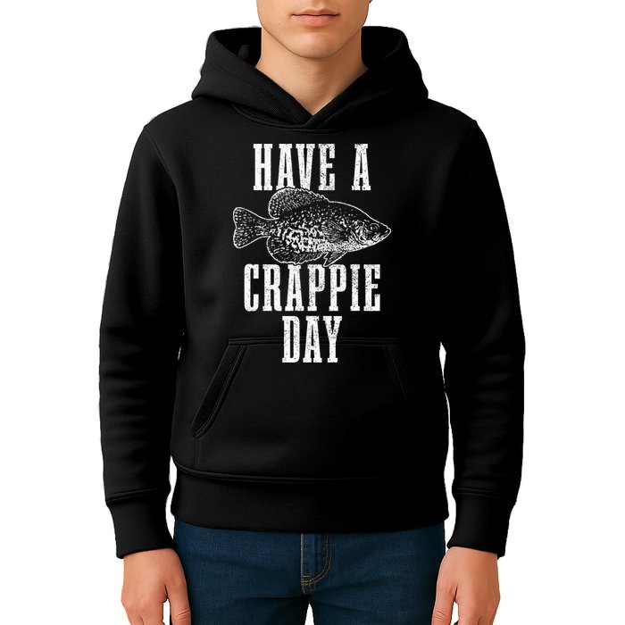 Have A Crappie Day Funny Crappie Fishing Fisherman Kids Hoodie