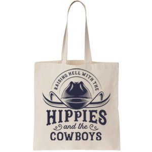 Hippies And Cowboys Cowgirls Retro 70s Western Country Rodeo Tote Bag