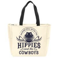 Hippies And Cowboys Cowgirls Retro 70s Western Country Rodeo Zip Tote Bag