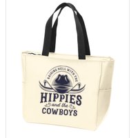 Hippies And Cowboys Cowgirls Retro 70s Western Country Rodeo Zip Tote Bag
