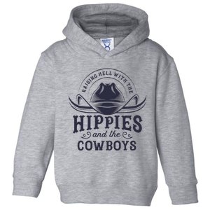 Hippies And Cowboys Cowgirls Retro 70s Western Country Rodeo Toddler Hoodie