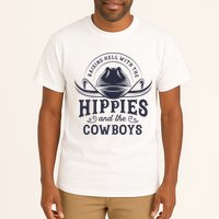 Hippies And Cowboys Cowgirls Retro 70s Western Country Rodeo Tall T-Shirt