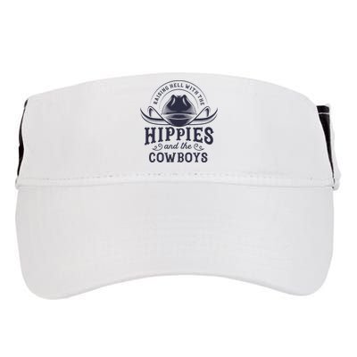 Hippies And Cowboys Cowgirls Retro 70s Western Country Rodeo Adult Drive Performance Visor