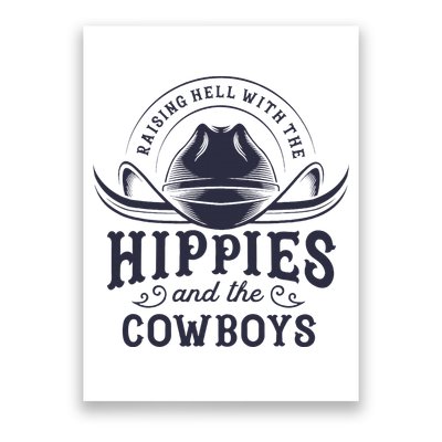Hippies And Cowboys Cowgirls Retro 70s Western Country Rodeo Poster