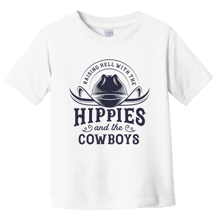 Hippies And Cowboys Cowgirls Retro 70s Western Country Rodeo Toddler T-Shirt