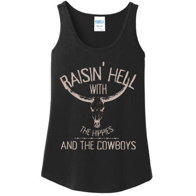 Hippies And Cowboys Western Cowhide Cowgirls Ladies Essential Tank