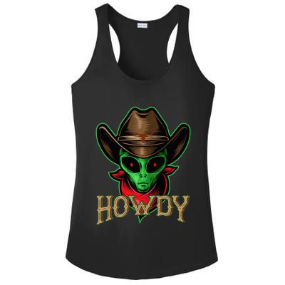 Howdy Alien Cowboy Halloween Costume Ladies PosiCharge Competitor Racerback Tank