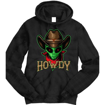 Howdy Alien Cowboy Halloween Costume Tie Dye Hoodie