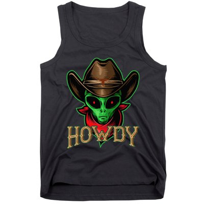 Howdy Alien Cowboy Halloween Costume Tank Top