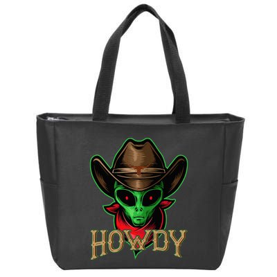 Howdy Alien Cowboy Halloween Costume Zip Tote Bag