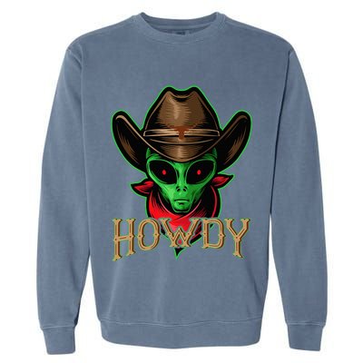 Howdy Alien Cowboy Halloween Costume Garment-Dyed Sweatshirt