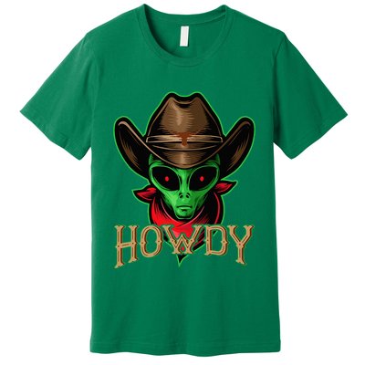 Howdy Alien Cowboy Halloween Costume Premium T-Shirt