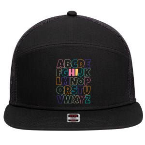 Hi ABC Colorful Alphabet 7 Panel Mesh Trucker Snapback Hat