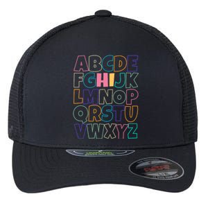 Hi ABC Colorful Alphabet Flexfit Unipanel Trucker Cap