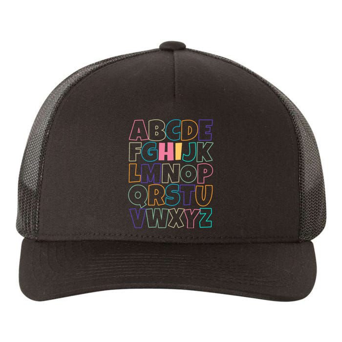 Hi ABC Colorful Alphabet Yupoong Adult 5-Panel Trucker Hat