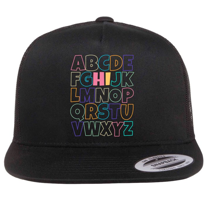 Hi ABC Colorful Alphabet Flatbill Hat