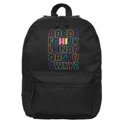 Hi ABC Colorful Alphabet 16 in Basic Backpack
