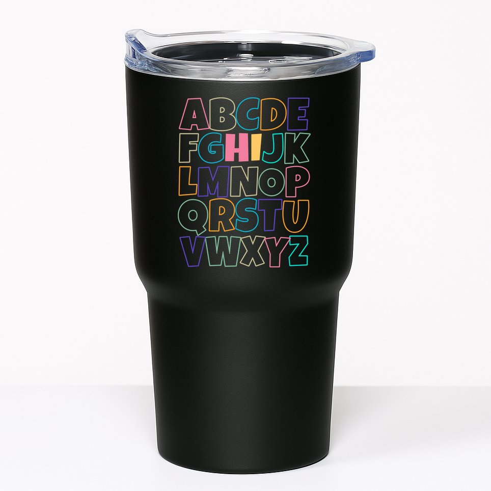 Hi ABC Colorful Alphabet Tumbler