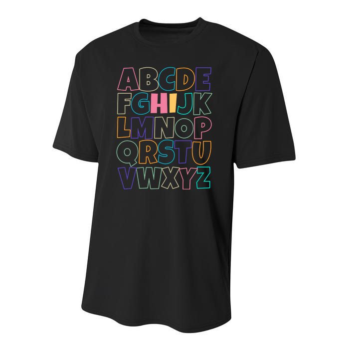 Hi ABC Colorful Alphabet Youth Performance Sprint T-Shirt