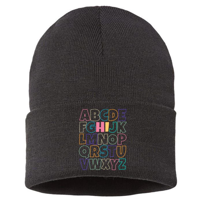 Hi ABC Colorful Alphabet Sustainable Knit Beanie