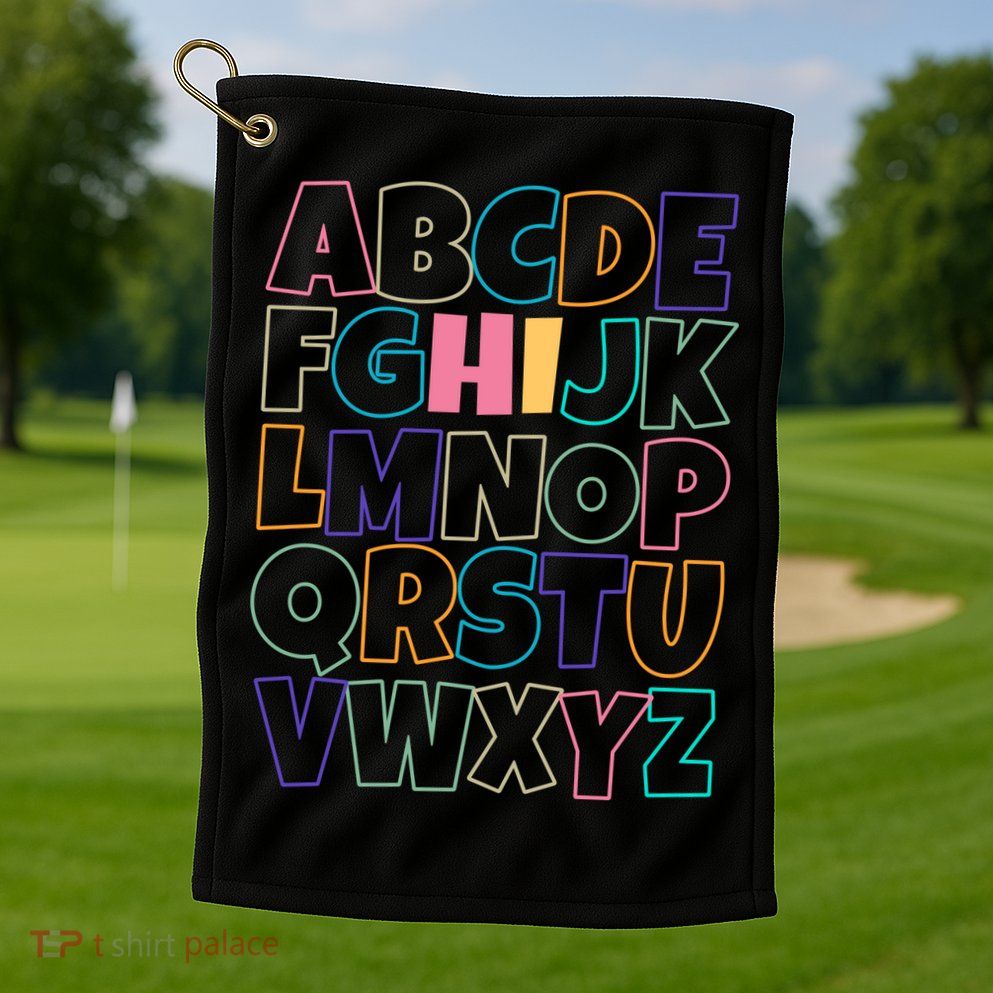 Hi ABC Colorful Alphabet Golf Towel