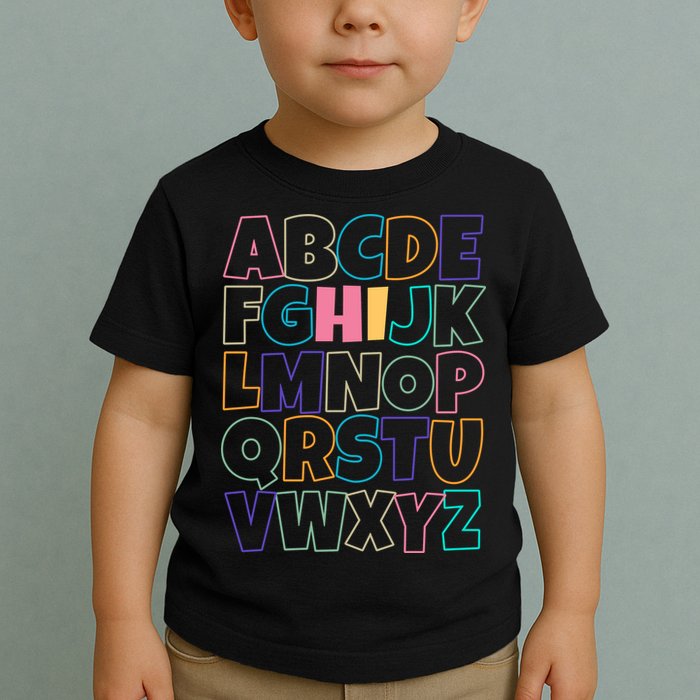 Hi ABC Colorful Alphabet Toddler T-Shirt