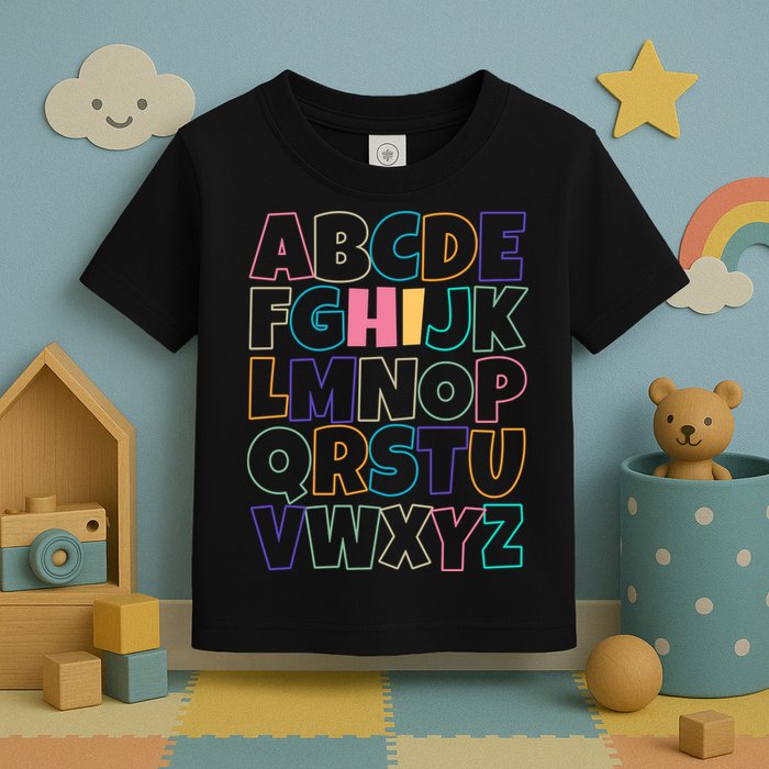 Hi ABC Colorful Alphabet Toddler T-Shirt