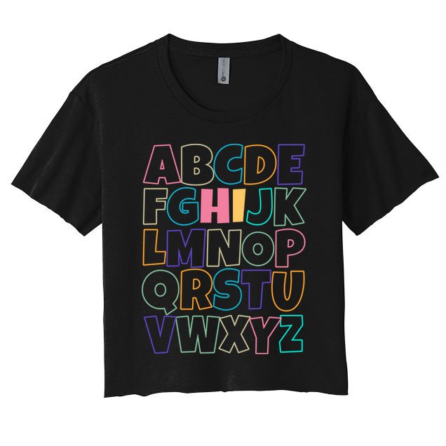 Hi ABC Colorful Alphabet Crop Top