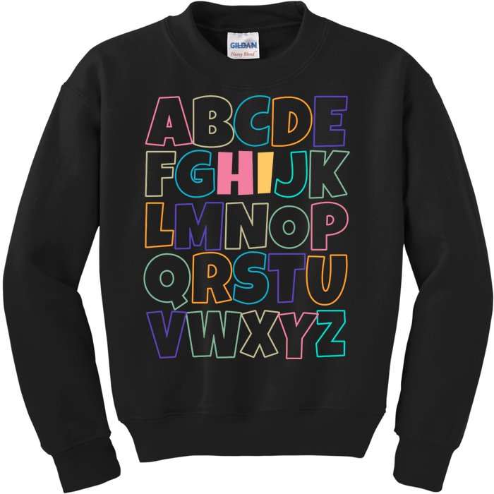 Hi ABC Colorful Alphabet Kids Sweatshirt