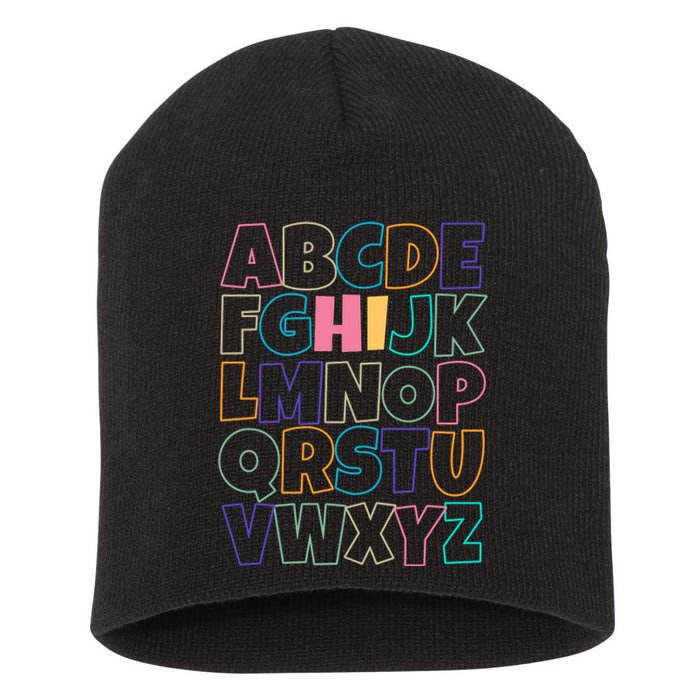 Hi ABC Colorful Alphabet Short Acrylic Beanie