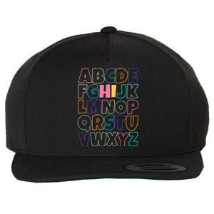 Hi ABC Colorful Alphabet Wool Snapback Cap