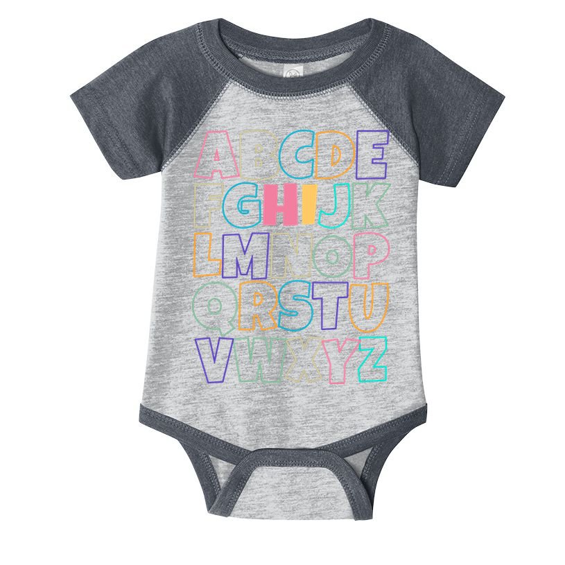 Hi ABC Colorful Alphabet Infant Baby Jersey Bodysuit