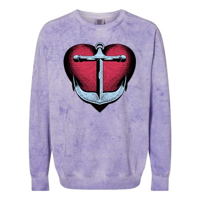 Heart Anchor Cute Gift Colorblast Crewneck Sweatshirt