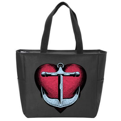 Heart Anchor Cute Gift Zip Tote Bag