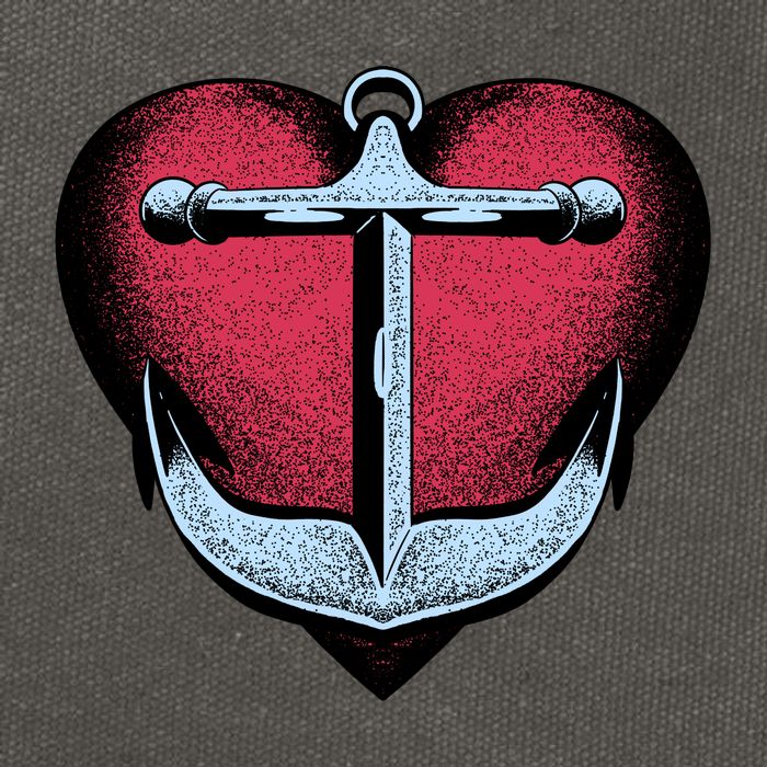 Heart Anchor Cute Gift Cotton Canvas Backpack
