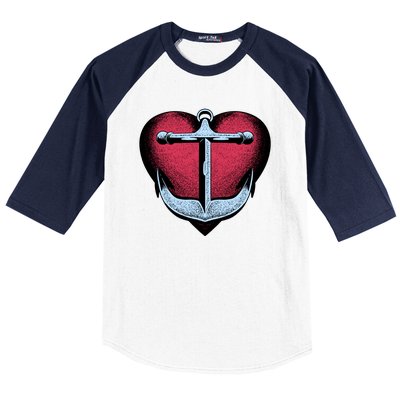 Heart Anchor Cute Gift Baseball Sleeve Shirt